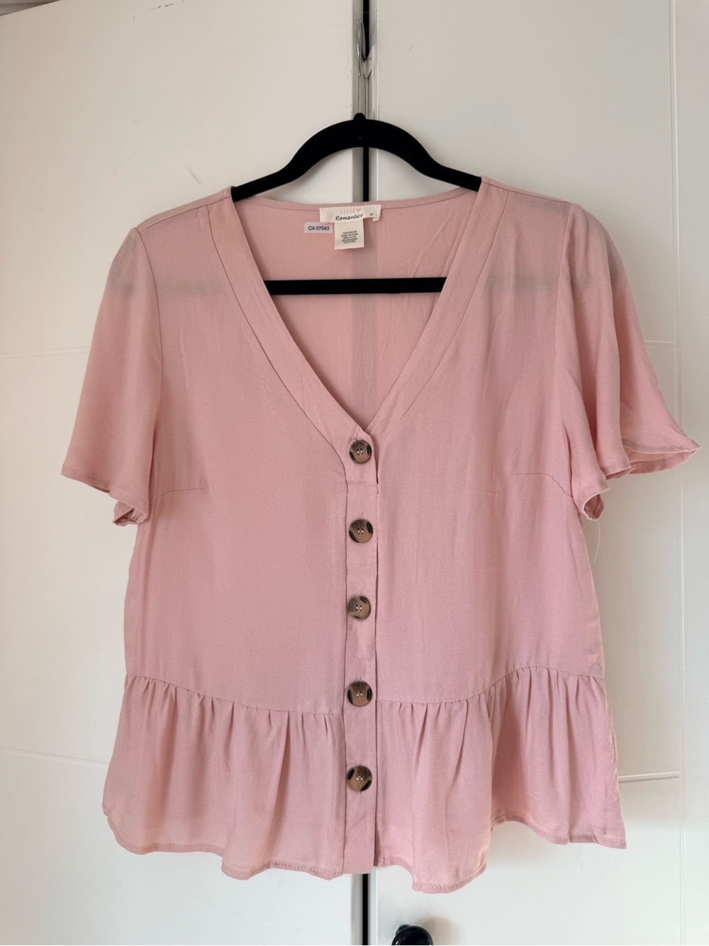 Urban Romantics Light Pink Button Blouse